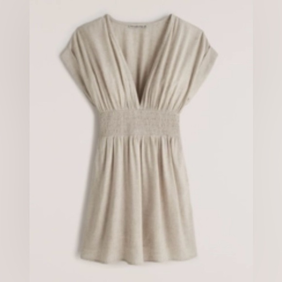 Short-Sleeve Smocked Waist Mini Dress - Picture 6 of 9